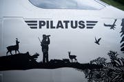 Teile der Pilatus Flugzeugwerke in Stans, die etwa diesen PC-12 herstellen, werden in Altdorf gelagert. (Bild: Pius Amrein / Mai 2019)