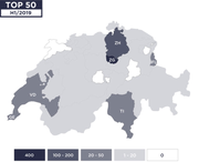 Über 400 Kryptounternehmen: Zug bleibt das Herz der Schweizer Blockchain-Branche. (Grafik: CV VC)