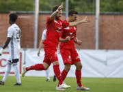 Jubelnder Doppel-Torschütze: Luka Sliskovic schoss Winterthur zum ersten Saisonsieg (Bild: KEYSTONE/SALVATORE DI NOLFI)