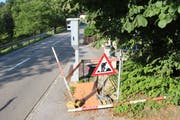 Die Baustelle liegt direkt beim Radarkasten. (Bild: Gert Bruderer)