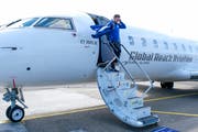 Ohne Probleme gelandet: Der FC Luzern mit Simon Grether. (Martin Meinberger/Freshfocus (Vagar, 31. Juli 2019))