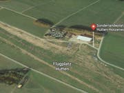 Flugplatz Hütten nahe der Grenze zur Schweiz: Hier war der später verunglückte Segelflieder gestartet. (Bild: Google Maps)