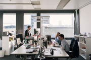 Blick in die Büroräumlichkeiten der Finanzinfrastrukturbetreiberin SIX.Bild: Christian Beutler/Keystone (Zürich, 5. Juli 2019)