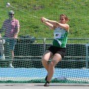 Hammerwerferin Laura Gautschi vom LC Brühl in Aktion. (Bild: Urs Siegwart - 1. Juni 2019)