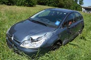 Das Auto des beim Autobahn-Anschluss Neudorf verunfallten Blaufahrers.