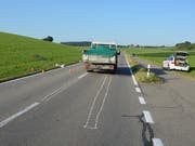 Die Strasse wurde nach dem Unfall gesperrt. (Bild: Kantonspolizei Thurgau)