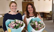 Gerichtsschreiberin Véronique Pfleger (links) und Kantonsrichterin Monica Hübscher-Bucher. (Bild: Kurt Liembd, Stans: 6. Juli 2019)