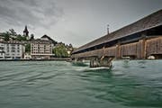Die Spreuerbrücke. (Bild: Pius Amrein, Luzern, 28. Juli 2014)