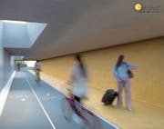 Hell und freundlich: Die Entwürfe der St. Galler Heliobus AG für die Fuss- und Velounterführung mit Tageslicht.Bild: PD