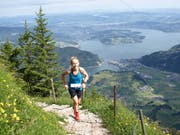 Emma Pooley läuft ein einsames Rennen an der Spitze. (Bild: Kurt Liembd (Stanserhorn, 7. Juli 2019))