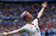 Megan Rapinoe nach ihrem Tor im WM-Spiel gegen die Niederlande. (Bild: Ian Langsdon, Lyon, 7. Juli 2019)