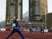 Thomas Röhler nimmt in Luzern Anlauf für seinen Wurf zum Sieg (Bild: KEYSTONE/ALEXANDRA WEY)