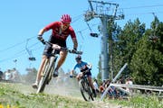 Linda Indergand im Cross Country Rennen. (Bild: Roland Jauch, Andorra, 5. Juli 2019)