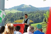 Historiker Christian Leitz hielt an der Ebnat-Kappler Bundesfeier die Festansprache. (Bild: Michael Hug)