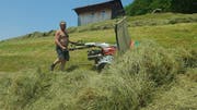 Andreas Scherrer ist in diesem Sommer intensiv mit dem Heuen beschäftigt. (Bild: Beat Lanzendorfer)