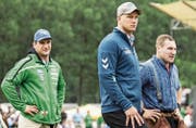 Drei der Favoriten: Armon Orlik, Pirmin Reichmuth und Joel Wicki (von links). (Bild: Alexandra Wey / Keystone, 7. Juli 2019)