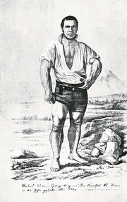 Schwinger oder Sagengestalt? Matthis Witter, genannt «der starke Thys», eine Figur aus der Mitte des 19. Jahrhunderts. (Bild: PD)