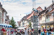 Für Mutige ging es beim Harrassenklettern hoch hinaus.