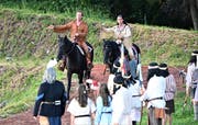 Richard Bucher als Old Shatterhand und Tom Volkers als Winnetou. (Bild: Romano Cuonz, Engelberg, 4.7. 2019)