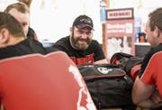 Benji von Ah mit seinen ISV-Teamkollegen beim Medientreffen am letzten Samstag in Zug. (Bild: Manuel Jans-Koch)