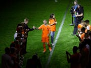 Wesley Sneijder erhielt im Spetember 2018 in Amsterdam einen würdigen Abschied aus der Nationalmannschaft (Bild: KEYSTONE/AP/PETER DEJONG)