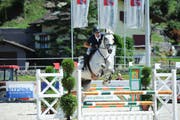 Nebst dem Sieg über 115 cm mit Kisha sichert sich Kurt Reinhard mit Dadiola (Bild) auch noch den zweiten Platz über 110 Zentimeter. Bild: Sonja Grob (Schüpfheim, 11. August 2019)