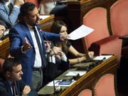 Italiens Innenminister und Lega-Chef Matteo Salvini am Dienstag im Senat in Rom. (Bild: KEYSTONE/EPA ANSA/MAURIZIO BRAMBATTI)