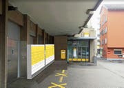 Die Post möchte den Automaten bei der bestehenden Filiale an der Dorfstrasse anbringen. (Visualisierung: PD)