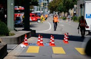 Der Unfallort auf der Baarerstrasse. (Bild: Stefan Kaiser, Zug, 14. August 2019)