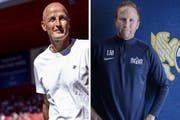 St.Gallens Peter Zeidler (links) hat noch Bonus – Ludovic Magnin hingegen steht in der Kritik. (Bilder: Freshfocus/Keystone)