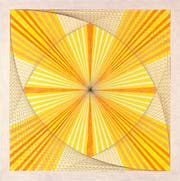 Werk Nr.13: Mit dem Pendel markierte Emma Kunz Punkte auf Millimeterpapier, die sie mit Bleistift, Farbstift und Ölkreide verband. (Bild: Emma Kunz Zentrum)