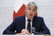 Christian Hofer, neuer Direktor Bundesamt fuer Landwirtschaft, spricht während der Medienkonferenz. (Bild: Peter Klaunzer/Keystone, Bern, 14. August 2019)