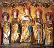 Die einzige bekannte plastische Darstellung der heiligen Cutubilla (2. von links) befindet sich im ehemaligen Prämonstratenserkloster Adelberg in Baden-Württemberg. (Bild: Andreas Faessler, 11. August 2019)