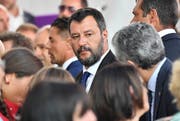 Der italienische Innenminister Matteo Salvini während der Gedenkzeremonie für die Opfer des Brückeneinsturzes von Genua. (Bild: Luca Zennaro/EPA, Genua, 14. August