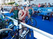 Jolanda Annen lief es am Olympia-Testevent der Triathletinnen in Tokio gar nicht wunschgemäss (Bild: KEYSTONE/EPA/NIC BOTHMA)
