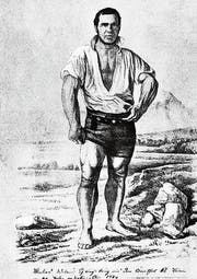 Schwinger oder Sagengestalt? Matthis Witter, genannt «der starke Thys», eine Figur aus der Mitte des 19. Jahrhunderts. (Bild: PD)