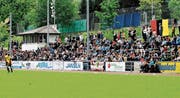 Die Tribüne der Altstätter Gesa wird im Spiel gegen Bassecourt kaum so gut besucht sein wie 2016, als bei Altstätten gegen Rebstein 800 Zuschauer kamen. (Bild: Archiv/Remo Zollinger)