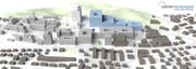 In der dritten Phase entsteht das neue Spitalzentrum (blau). Das Bettenhochhaus wird rückgebaut (weiss). (Bild: PD)