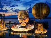 180'000 Zuschauerinnen und Zuschauer werden bis am Sonntagabend Verdis Oper «Rigoletto» auf der Seebühne in Bregenz gesehen haben. (Bild: KEYSTONE/EDDY RISCH)