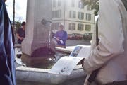 Einer der Matheplätze befindet sich beim Brunnen vor dem alten Zeughaus. (Bild: Natascha Arsic)