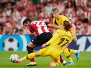 Der FC Barcelona tut sich mit Neuzugang Antoine Griezmann, aber ohne Lionel Messi schwer (Bild: KEYSTONE/AP/ION ALCOBA BEITIA)
