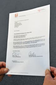 Der offene Brief von Volkswirtschaftsdirektion und Nidwaldner Gewerbeverband. Bild: Matthias Piazza (Stans, 16. August 2019)