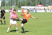 Silvan Bechtiger zeigte wenig Respekt und konnte als linker Aussenverteidiger auch in der Offensive einige Akzente setzen. (Bild: Beat Lanzendorfer)