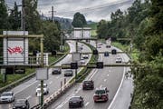 Blick auf die A14 im Bereich Rathausen. (Bild: Pius Amrein, 20. August 2019)