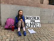 Greta Thunberg im August 2018 vor dem schwedischen Regierungsgebäude. (Bild: HO)