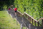 Die vielen Treppen der Stadt werden auch von Sportlerinnen und Sportlern gerne genutzt. Im Bild die Gesstreppe am Dreilindenhang. (Bild Ralph Ribi - 18. Juli 2019)