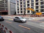 Der Fussgängerstreifen über den Unteren Graben zwischen Mangenpärklein und Böcklinstrasse bleibt voraussichtlich während zwei Jahren aufgehoben. (Bild: Reto Voneschen - 21. August 2019)