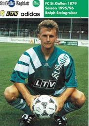 Ralph Steingruber auf einer Autogrammkarte aus seiner einzigen Saison beim FC St.Gallen. (Bild: PD)