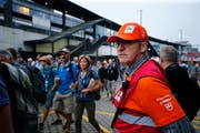 Markus Feer während der «Rushhour». (Bild: Stefan Kaiser, Zug, 24. August 2019)
