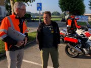 Ernst Brüschweiler im Gespräch mit Markus Stamm vom kantonalen Tiefbauamt.
